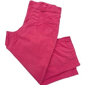 Liz &‎ Co Cropped Pants Stretch Casual Capri Chino Utility Cargo Preppy Pink 14